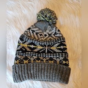 Christmas Stocking Stuffer: One Size Fitz All Winter Beanie Hat with Ball at Top